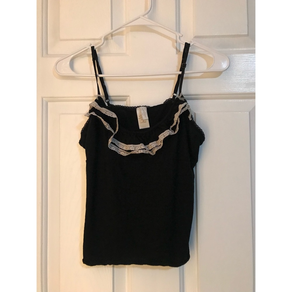 Jessica Simpson Black Ruffle Tank Top